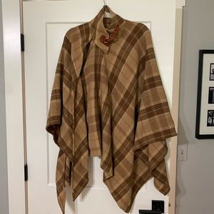 Vintage Ralph Lauren plaid wool shawl.